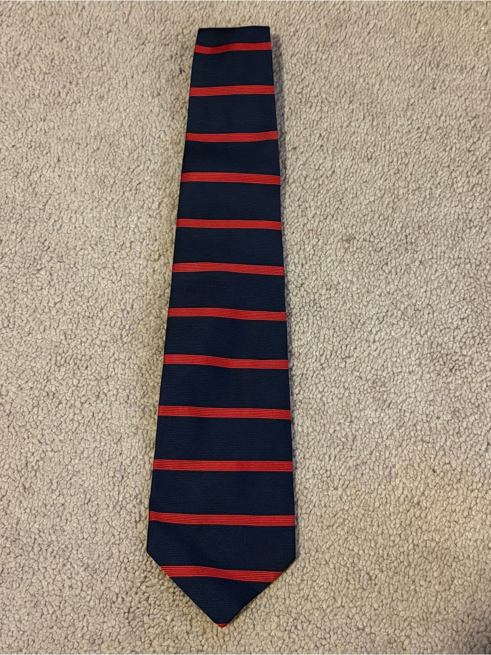 Brooks Brothers Makers Vintage Silk Handmade Navy Repp Red Stripe Classic Tie